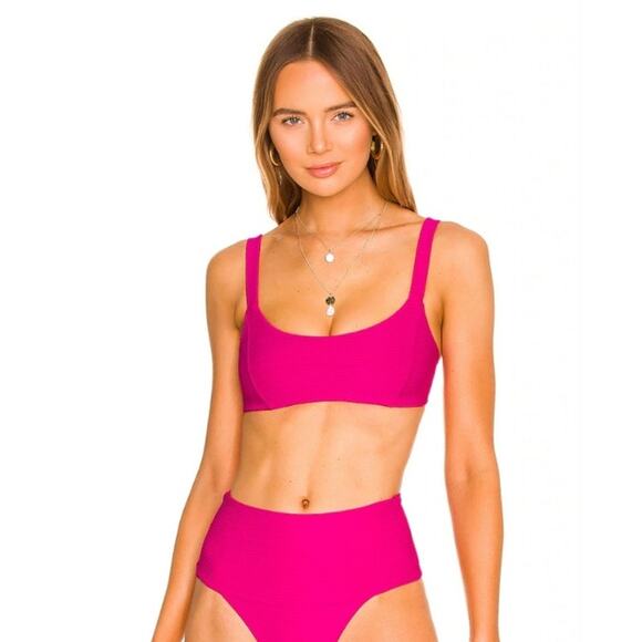 L*Space Jess Bikini Top in Bougainvillea Pink Ribbed Size Small NWT - Picture 1 of 6